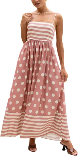 Women Boho Colorful Spaghetti Strap Dress Summer Vacation Beach Long Sun Dress RIC Rac Floral Flowy Cami Maxi Dress