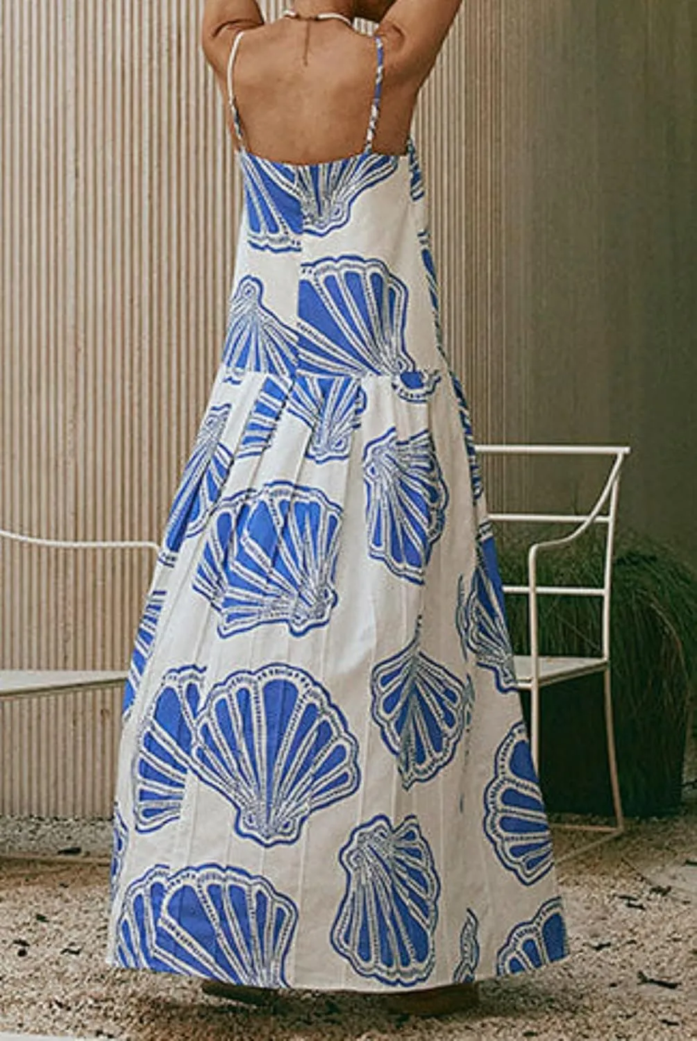 Women Boho Floral Maxi Dress Y2k Spaghetti Strap Backless Long Dress Beach Vacation A Line Swing Sundress