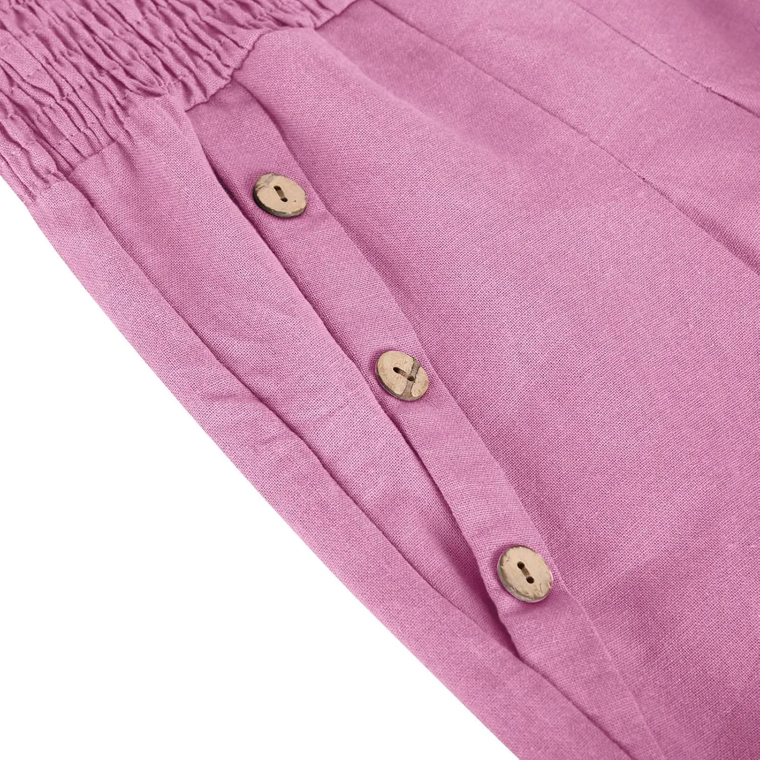 Women Dressy Casual Linen Pants 2025 Elastic Waist Drawstring Pocket Trousers Loose Straight Wide Leg Palazzo Pants