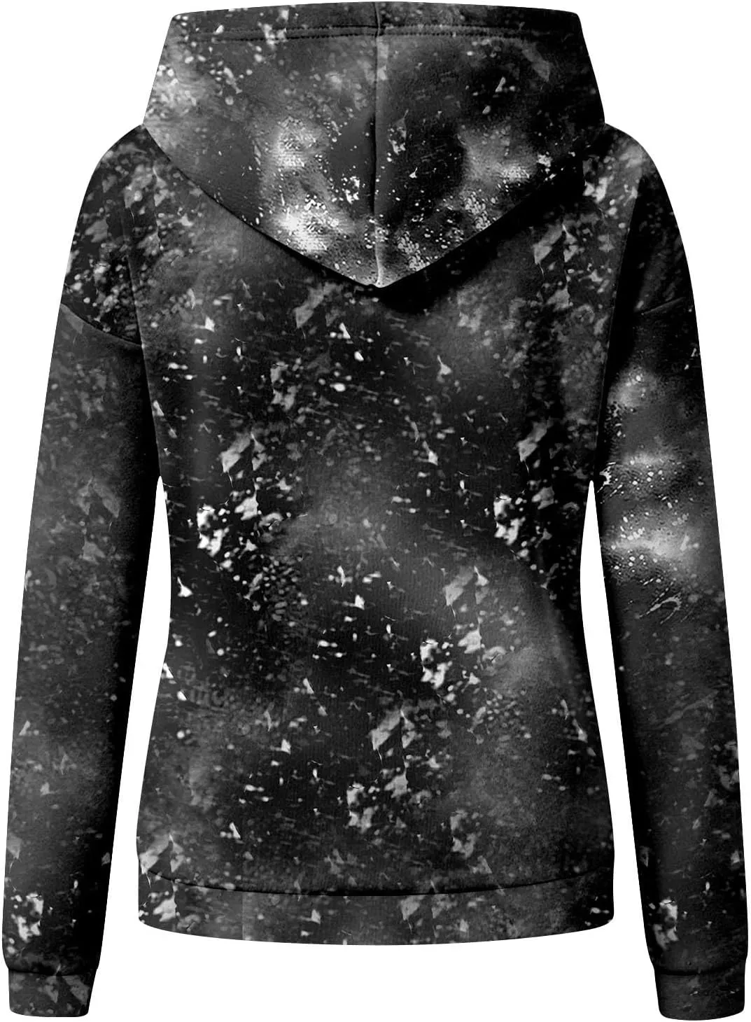 Womens Bleached Blank Print Hoodies Long Sleeve Casual 2024 Fall Oversized Pullover Tops Sweatshirt with Pockets