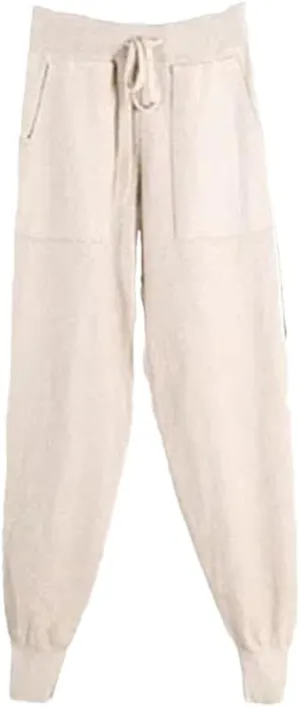 WomenS Casual Harem Pants - Winter Loose Knit Trousers with Pockets - Solid Color Sweater Pants for Women