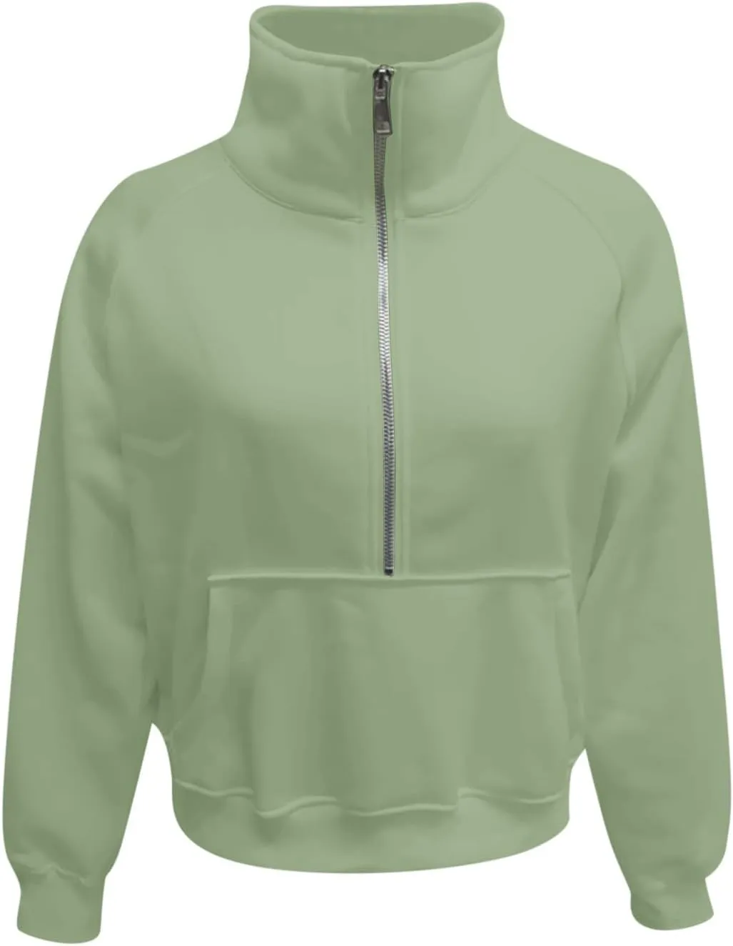 Women's Fashion Casual Half Zipper Short Stand Collar Plus Fleece Solid Color Hoodie Ladies Sweatsuits