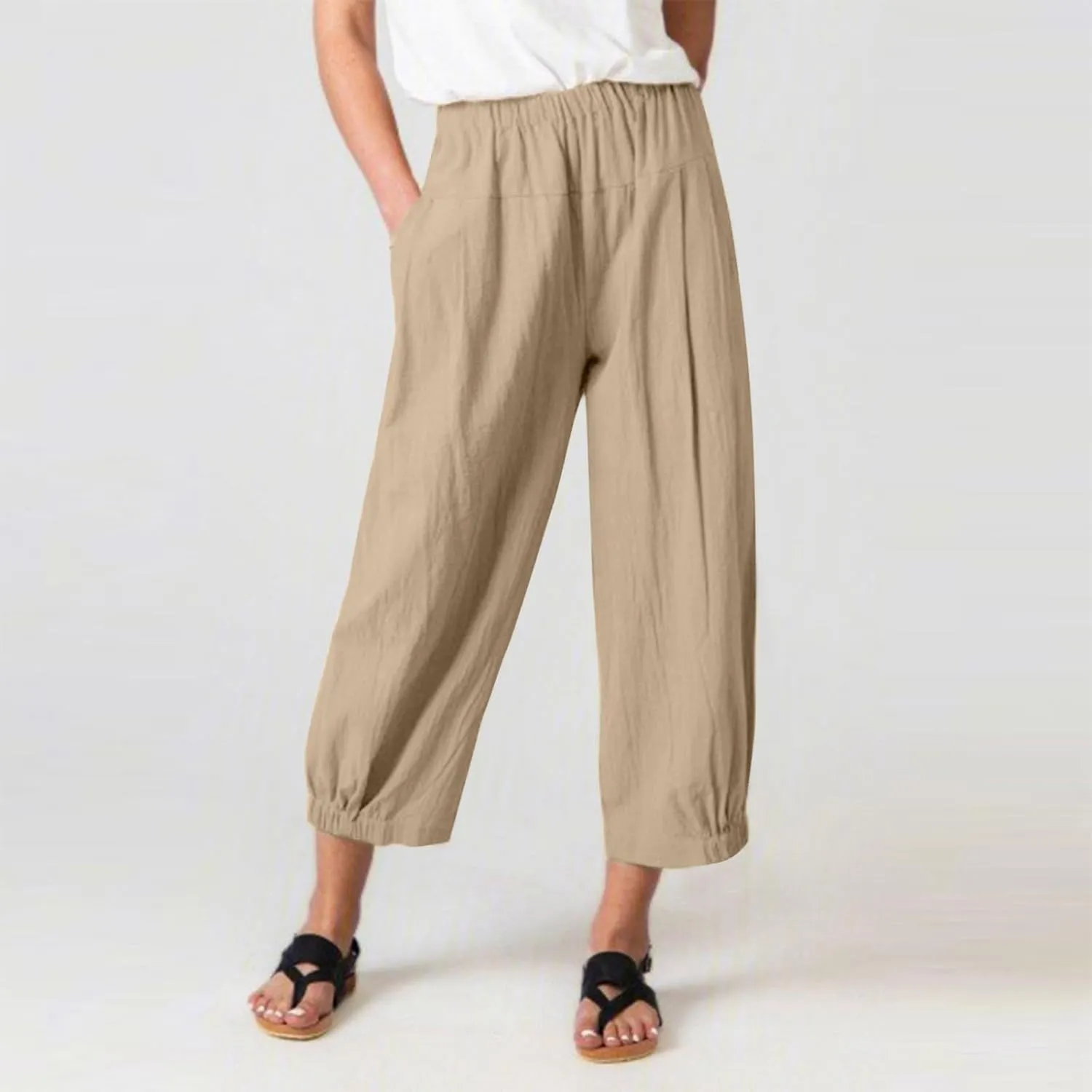 Women's Fleece Lined Hiking Pants Winter Button Vacation Leggings with Pockets Flare Leggings Wide Leg