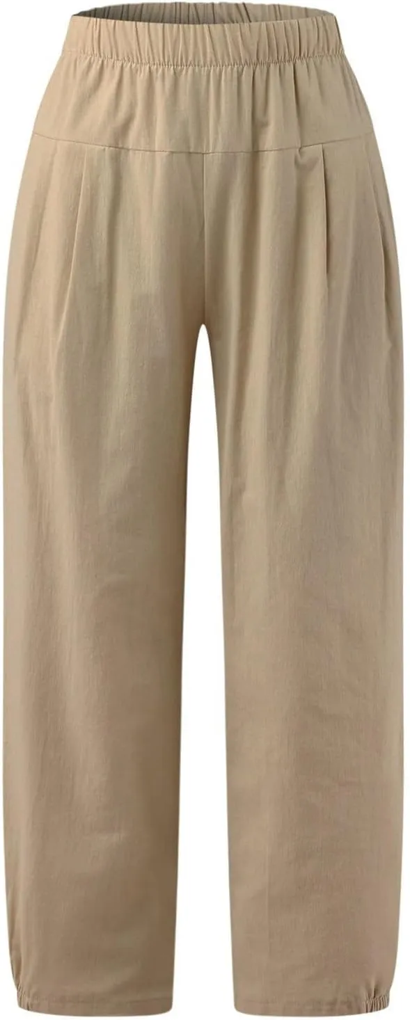 Women's Fleece Lined Hiking Pants Winter Button Vacation Leggings with Pockets Flare Leggings Wide Leg