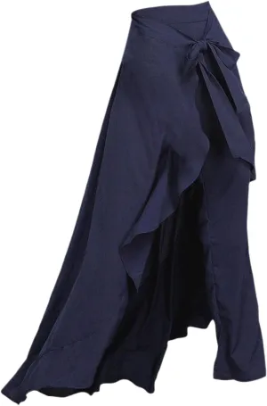 Women's High Waist Wide Leg Pants High Waist Trousers Chiffon Pants Plus Size Solid Flare Hem Sexy Pleated Slacks