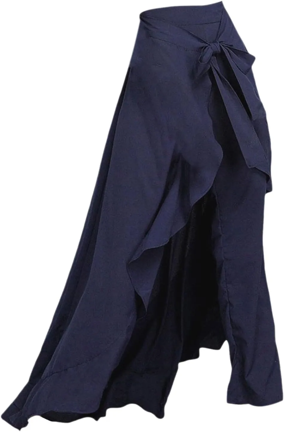 Women's High Waist Wide Leg Pants High Waist Trousers Chiffon Pants Plus Size Solid Flare Hem Sexy Pleated Slacks