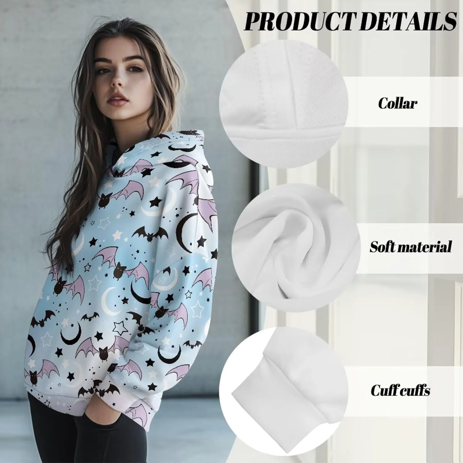 Women's Hoodies Oversized Long Sleeve Sweatshirt Casual Fall Outfits Loose Fit Pullover Tops Sizes S-2XL