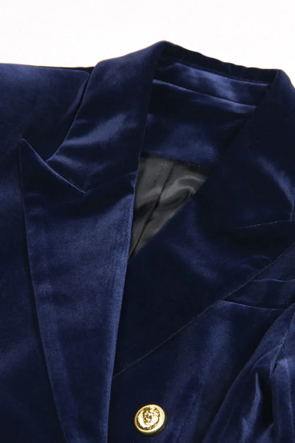 Women's Navy Double Breasted Fitted 2 Piece Suit