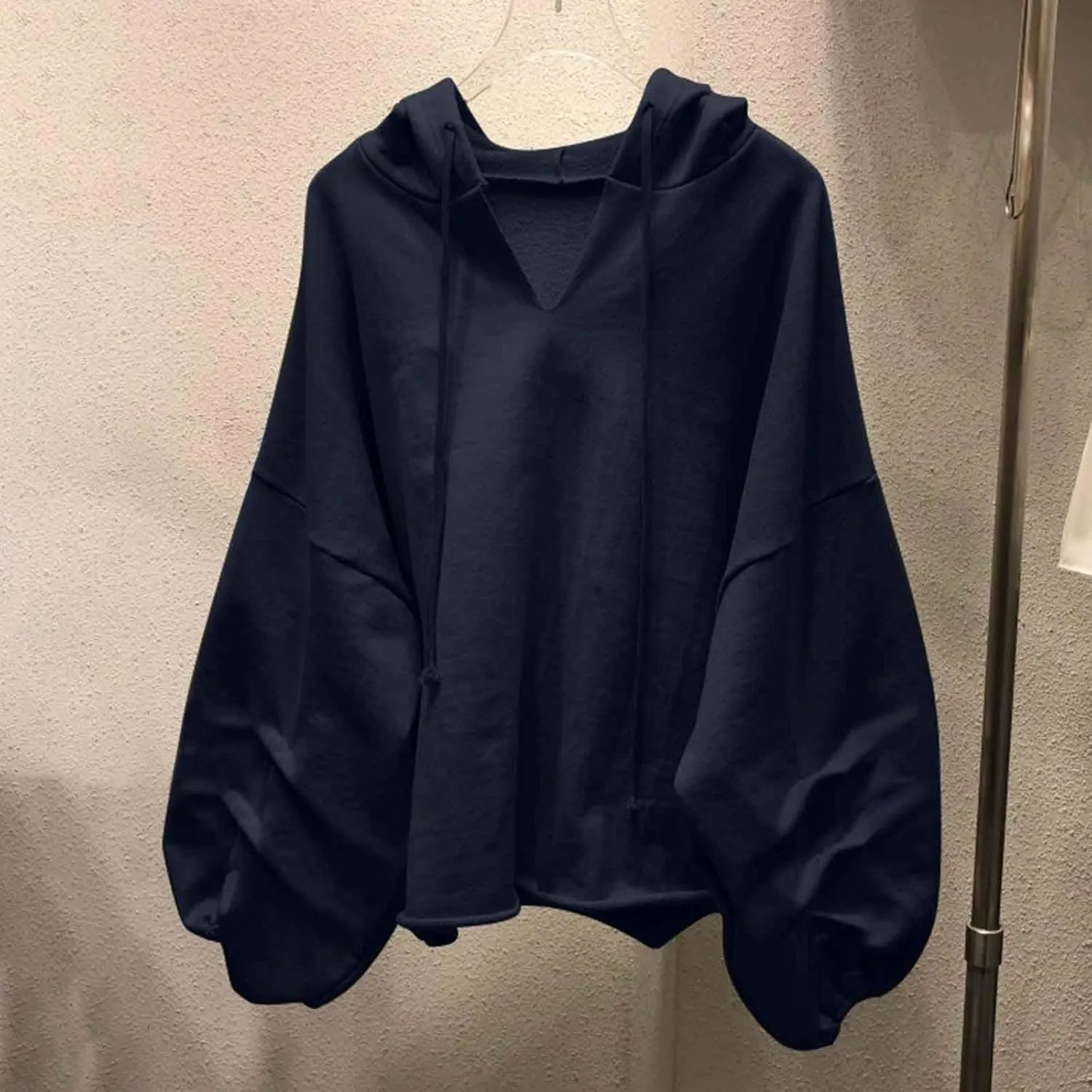 Women's Oversized Hoodies Lightweight Hooded Sweatshirt Puff Long Sleeve Blouse Ladies Drawstring Stylish Tshirts