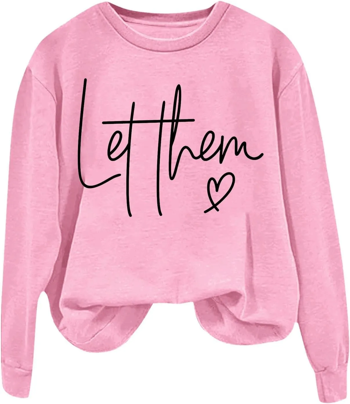 Womens Sweatshirts Casual Crew Neck Long Sleeve Pullover Tops Fashion 2024 Letter Print Oversized Hoodie Fall Clothes