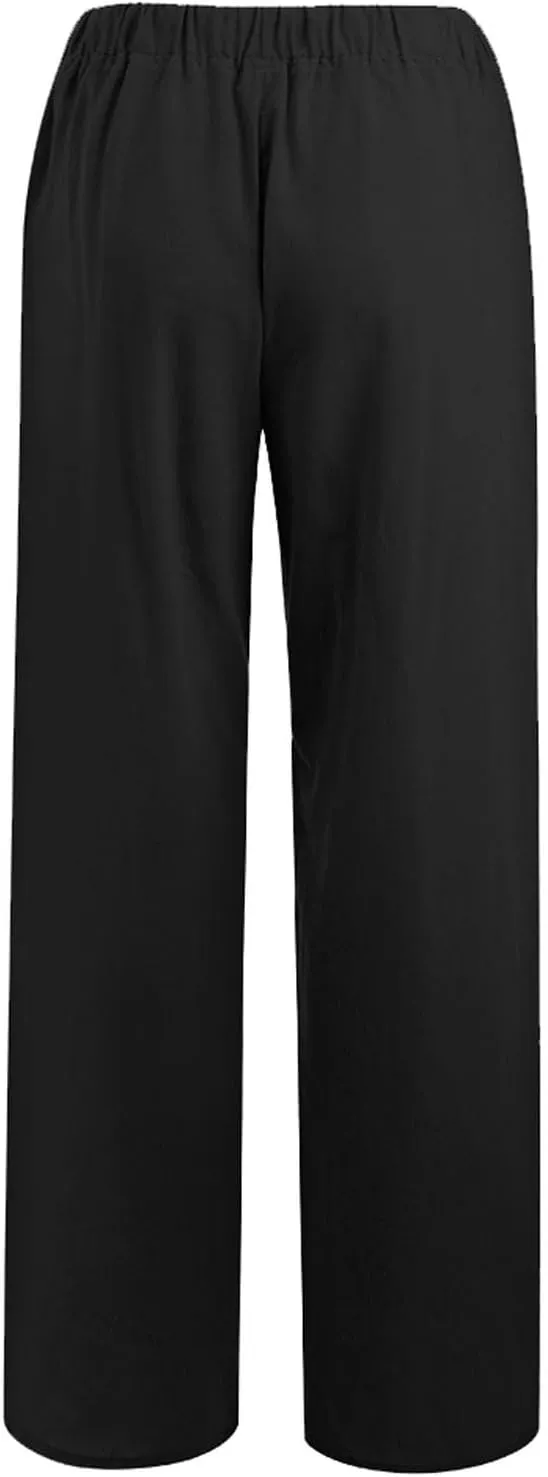 Womens Wide Leg Pants Fall Plus Size Loose Cotton and Linen Casual Pants Cute Pants Vacation Clothes for Women Linen