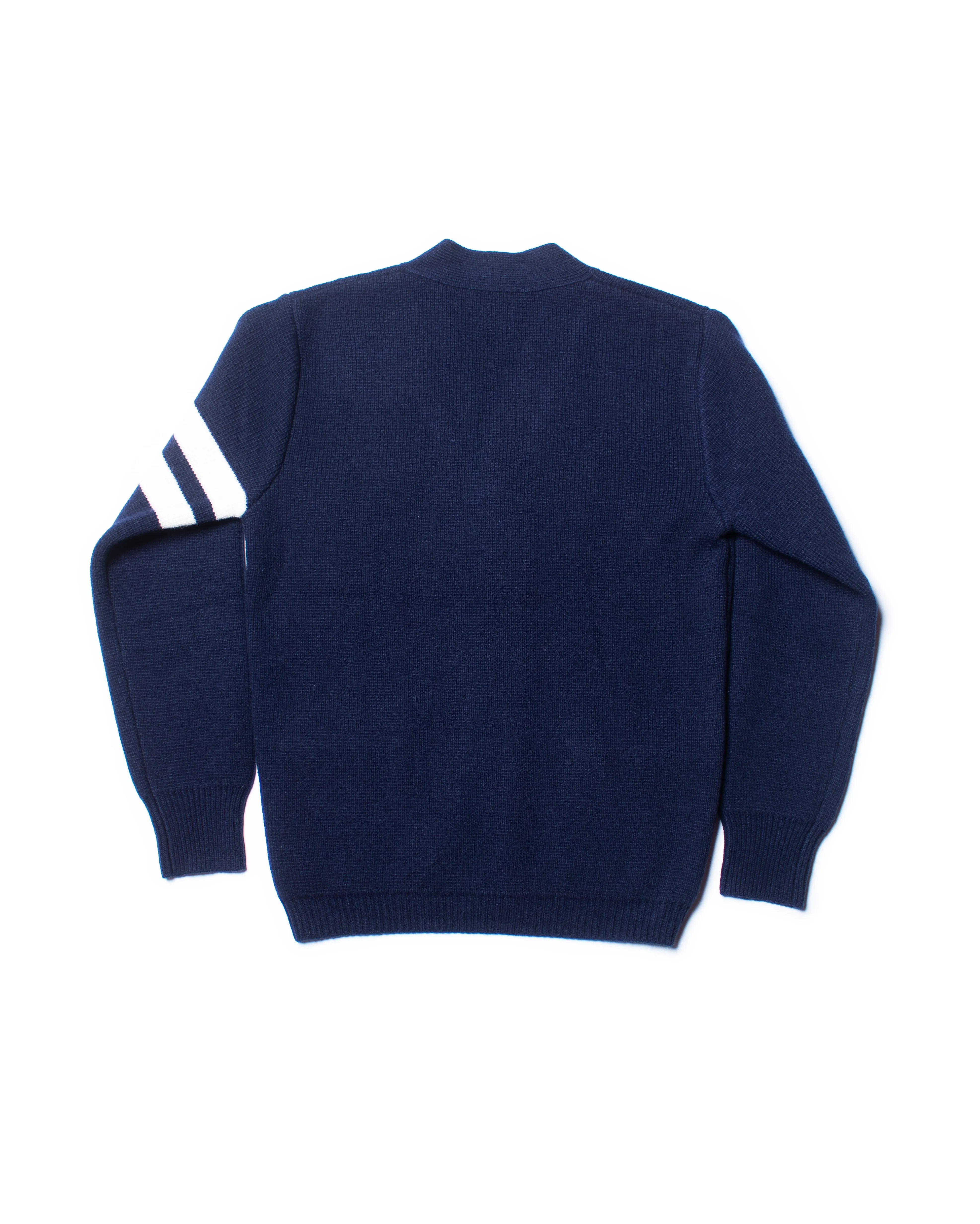 YALE WOOL VARSITY CARDIGAN - DARK NAVY