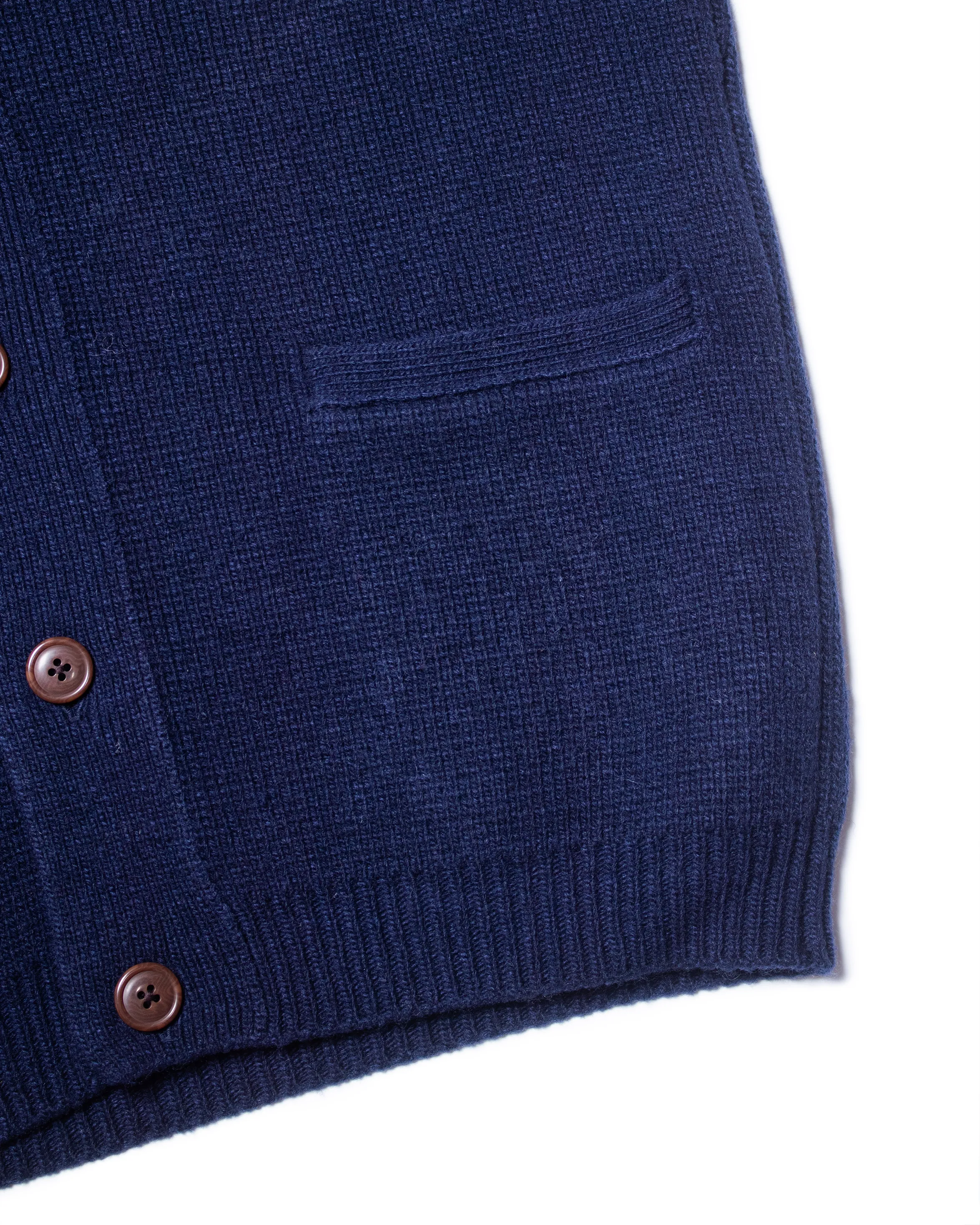 YALE WOOL VARSITY CARDIGAN - DARK NAVY
