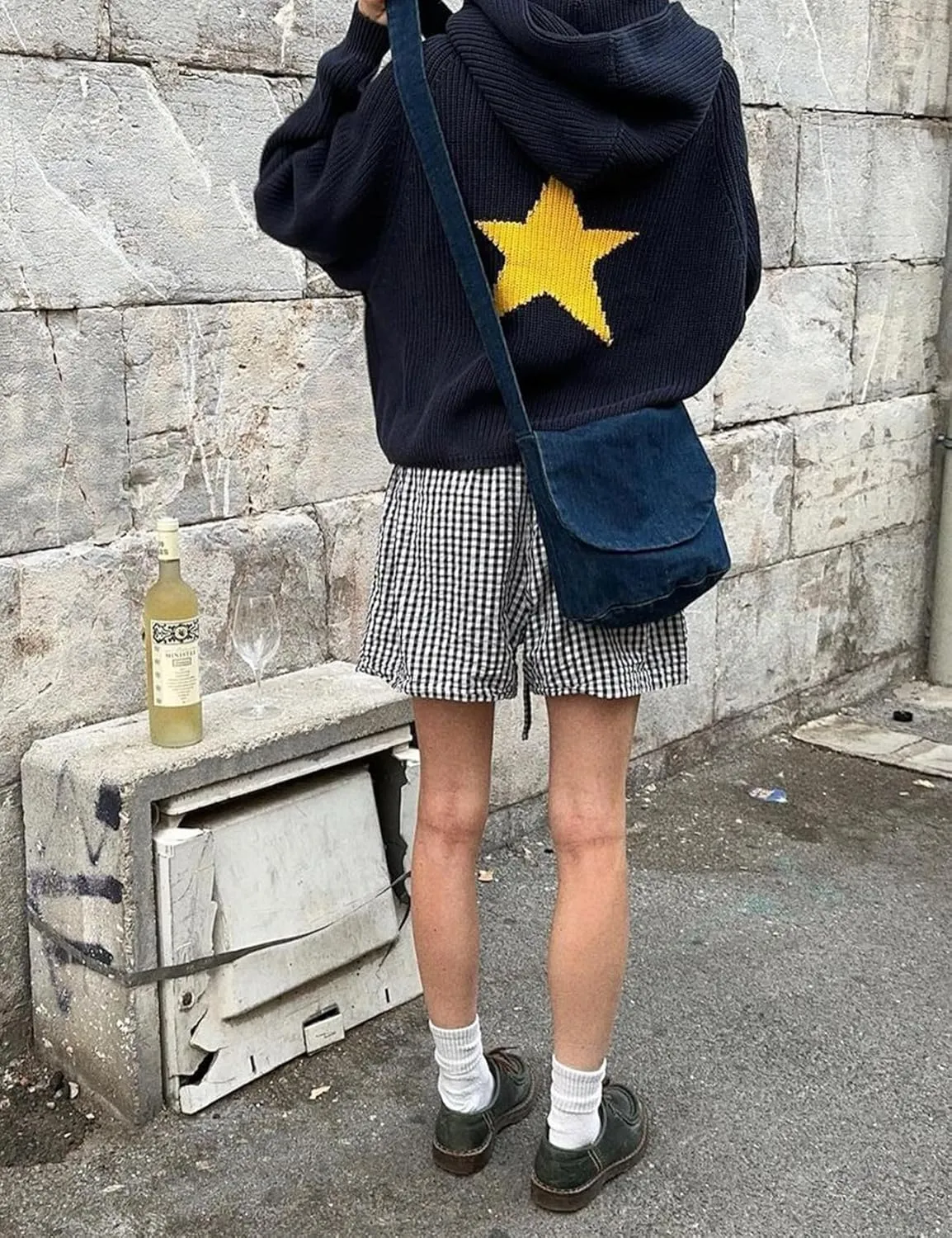 Yimoon Womens Star Hoodies Y2k Sweater Oversized Graphic Aesthetic 90s Sweatshirt Knit Crewneck Vintage Pullover Tops