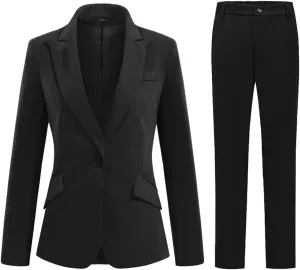 YUNCLOS Womens Formal Two Piece Office Lady Suit Set Work Blazer Jacket Pant