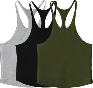 ZUEVI Men's Stringer Tank Tops Muscule Cut Bodybuilding Gym Vest Y-Back Workout Sleeveless T-Shirt